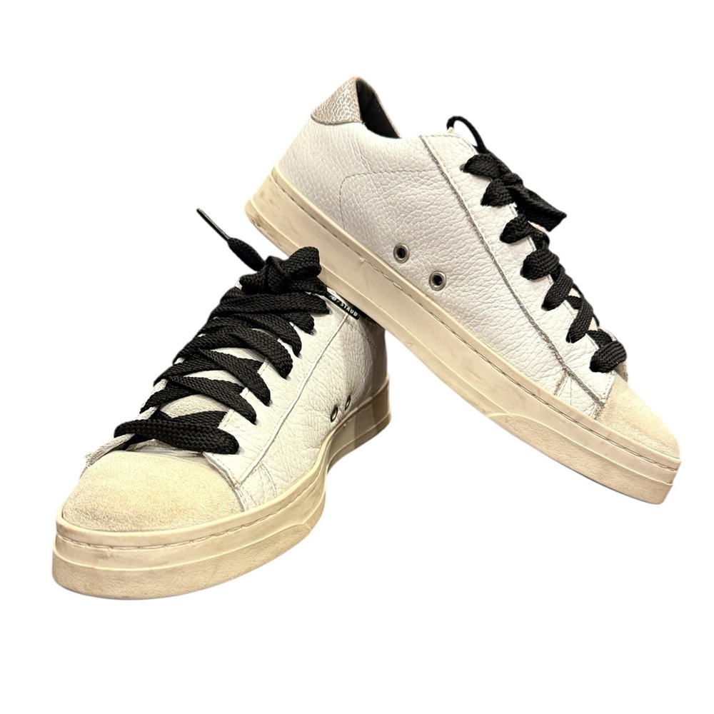 P448 White John Dragoes Skate-wear Leather and Suede Sneakers Sz 37